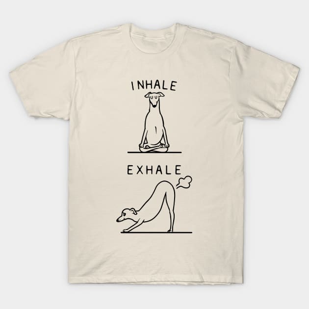 Inhale Exhale Greyhound T-Shirt by huebucket